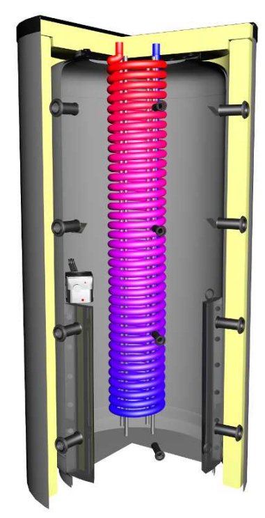 Bufor Spiro PSH 1000l Węż CWU Zbiornik Buforowy 0w - 7014128785 ...