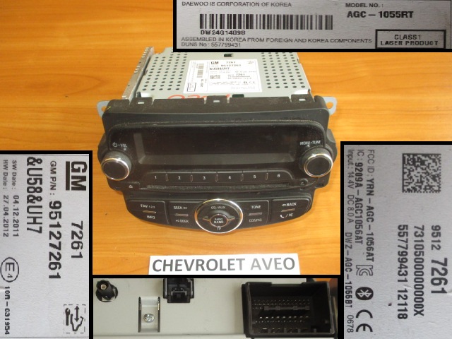 CHEVROLET AVEO T300 RADIO CD 5551014669 oficjalne
