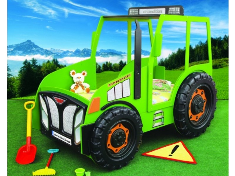 Łóżko TRAKTOR CIĄGNIK samochód + materac+ światła