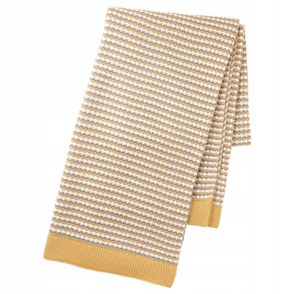 IKEA ORMHASSEL Pled 120x180 ŻÓŁTO SZARY