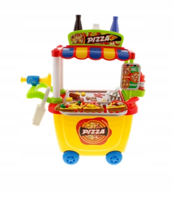 Ciastolina pizzeria - super zestaw - wózek z pizzą
