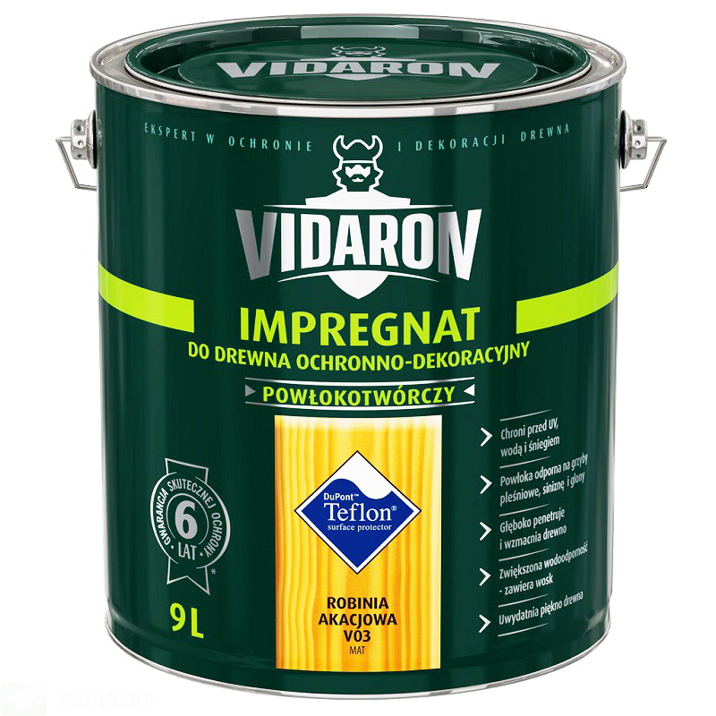 VIDARON IMPREGNAT POWŁOKOTWÓRCZY DO DREWNA 9L HIT