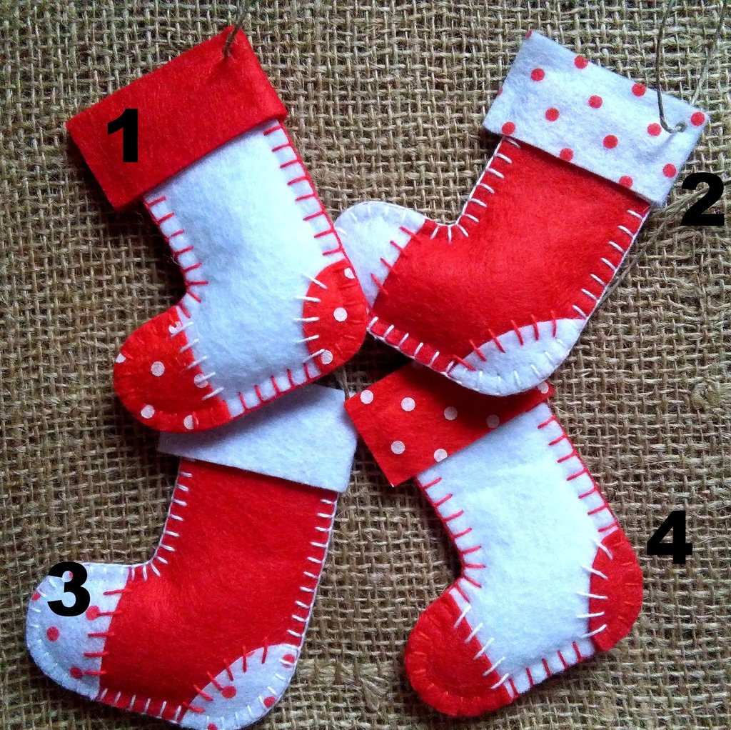  Ozdoby choinkowe świąteczne z filcu filc handmade