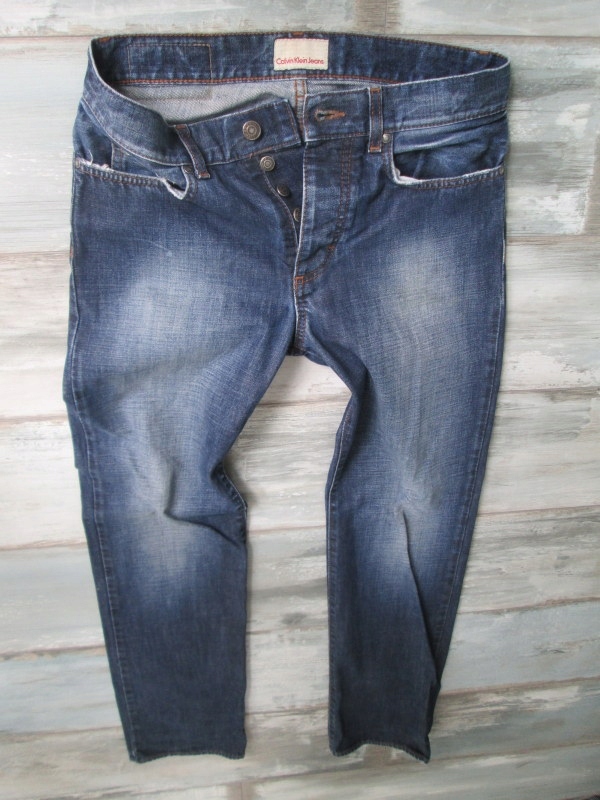 CALVIN KLEIN__ przecierane męskie jeans___W30L32