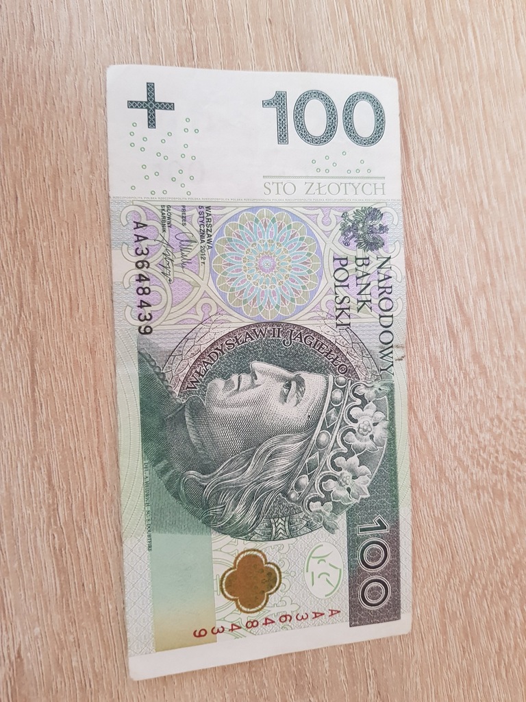 Banknot kolekcjonerski 100 zł seria AA