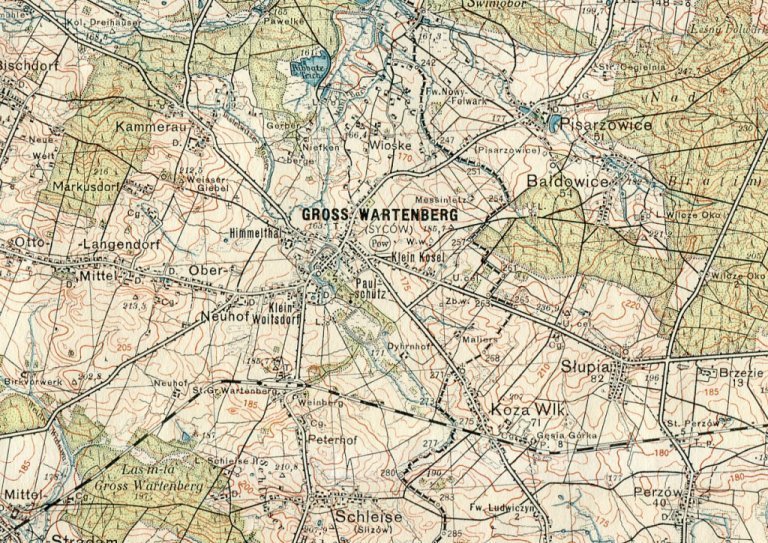 SYCÓW TWARDOGÓRA :: mapa wojskowa WIG : 1934