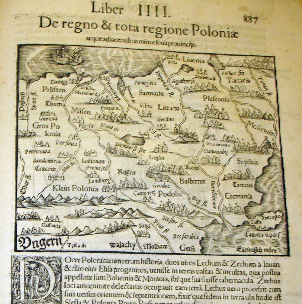 Kosmografia, Munster, 1552 rok, Mapa Polski