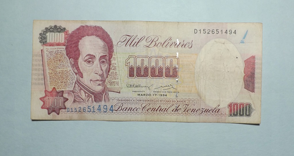 1000 BOLIVARES 1994 WENEZUELA