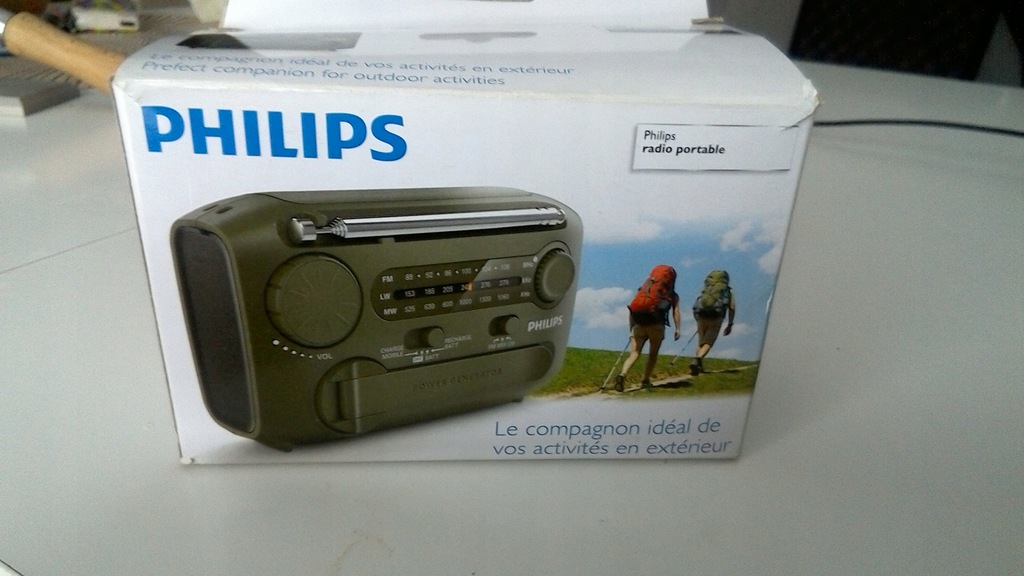 radio philips 1125/12 latarka led dynamo micro usb