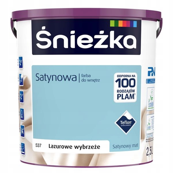 Śnieżka Satynowa 2,5L 537 lazurowe wybrzeże farba