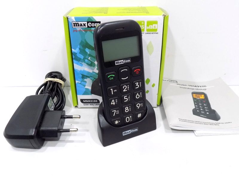 SENIORSKI TELEFON MAXCOM MM431BB ZESTAW