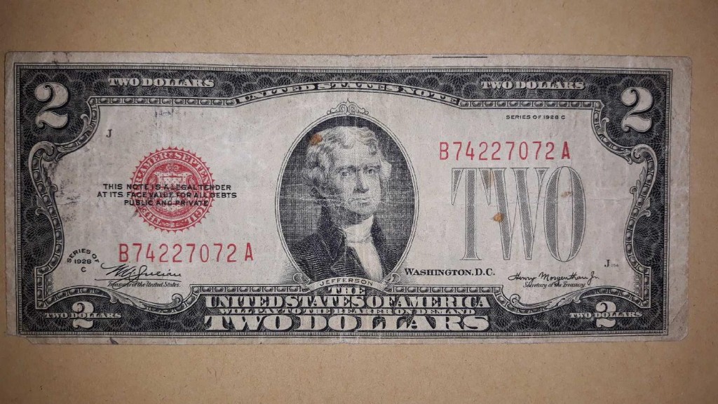 Banknot 2$, 2 dolary, rok 1928.
