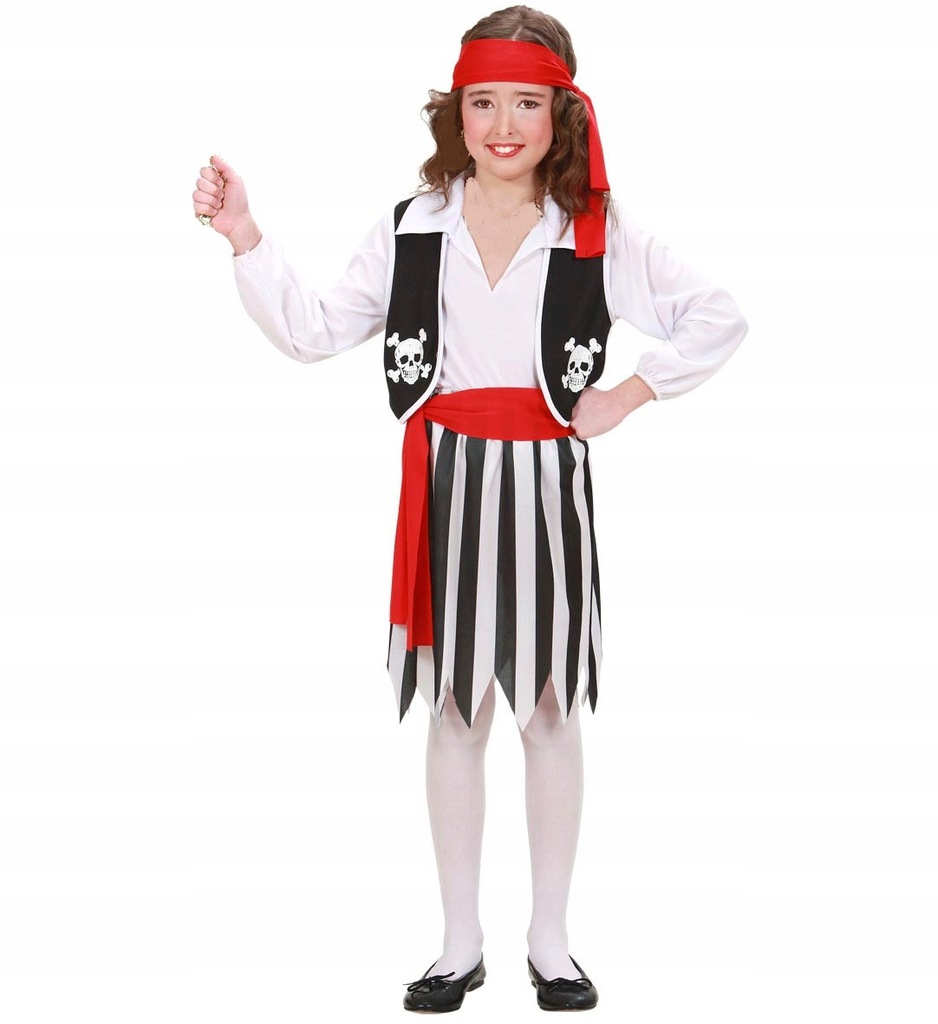 STRÓJ PIRATKI PIRATKA W PASKI SPÓDNICA PIRACI 128