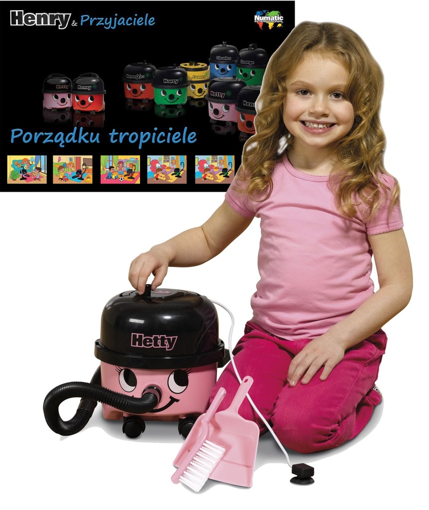 Numatic różowy odkurzacz Henry ZABAWKA EDUKACYJNA