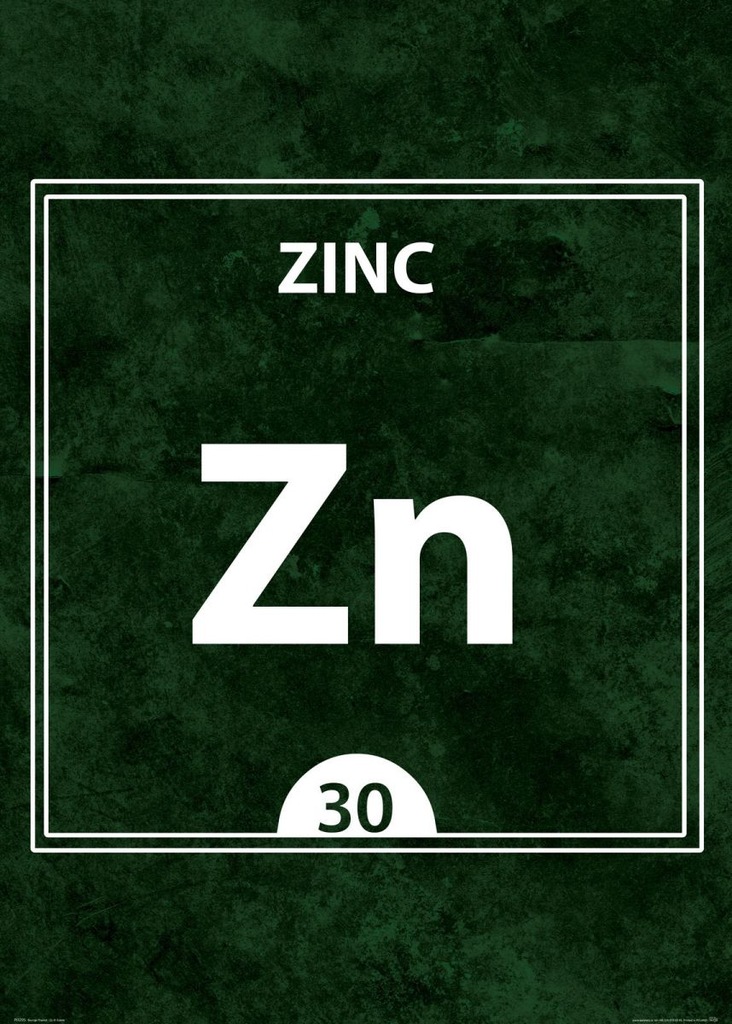 Cynk Zinc ZN 30 - pierwiastek - plakat B2 50x70 cm