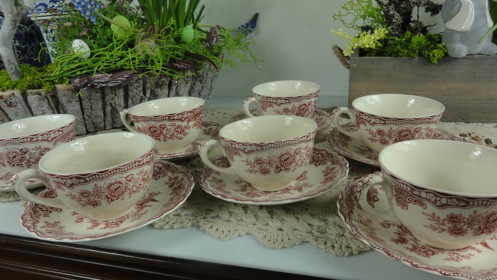BRISTOL PORCELANA ANGIELSKA KOMPLET FILIŻANEK