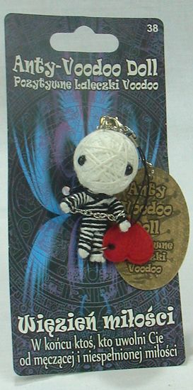 POZYTYWNY BRELOK ANTY VOODOO DOLL LALECZKA WIĘZIEŃ