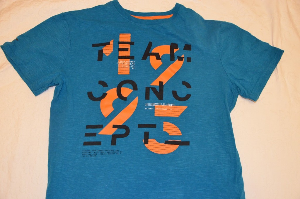4F - t-shirt, koszulka - bawełniana, morska r. M