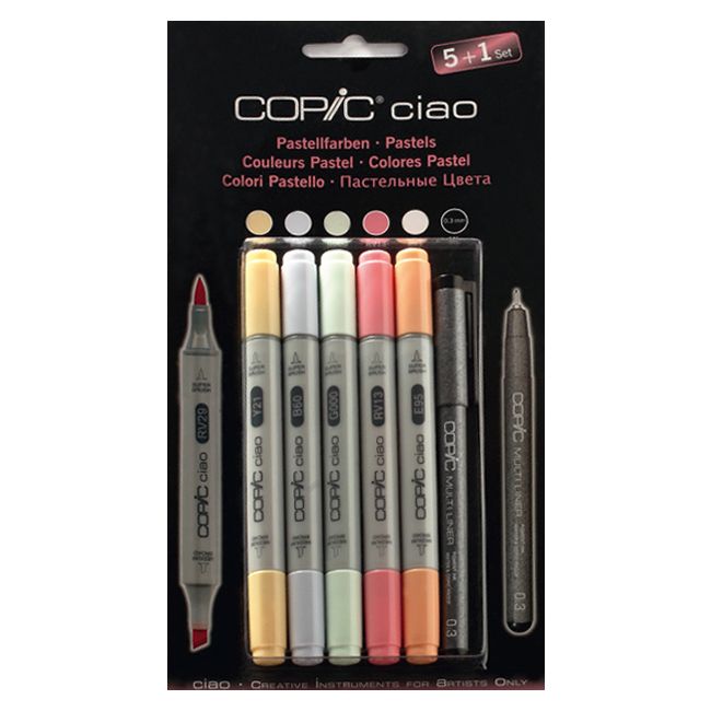 Markery COPIC Ciao Zestaw 5+1 Pastelowe 6szt