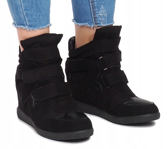 SNEAKERSY BOTKI KOTURNY RZEPY BZ8386 CZARNY 38