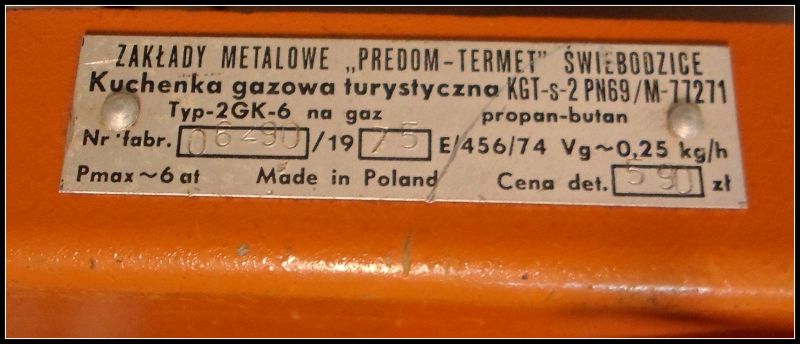 KUCHENKA TURYSTYCZNA GAZOWA PREDOM-TERMET