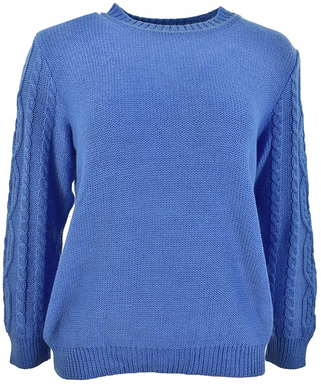 eQ7642 Ciepły niebieski sweter Odzież XXL 46