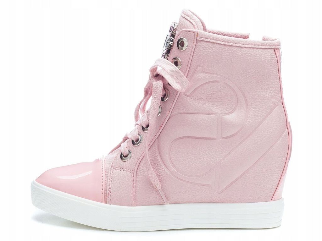Różowe sneakersy VICES cyrkonie koturn 37 - 7550022363 - oficjalne ...