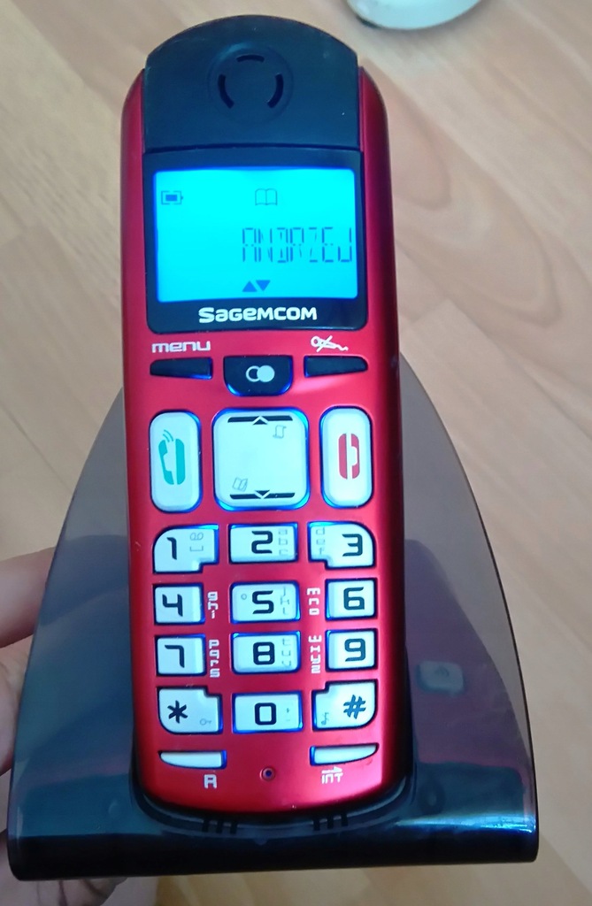 telefon bezprzewodowy Sagem D27T Metalic-RED