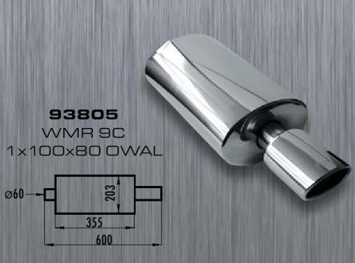 WM SPORT Tłumik Końcowy Owal WMR 9C