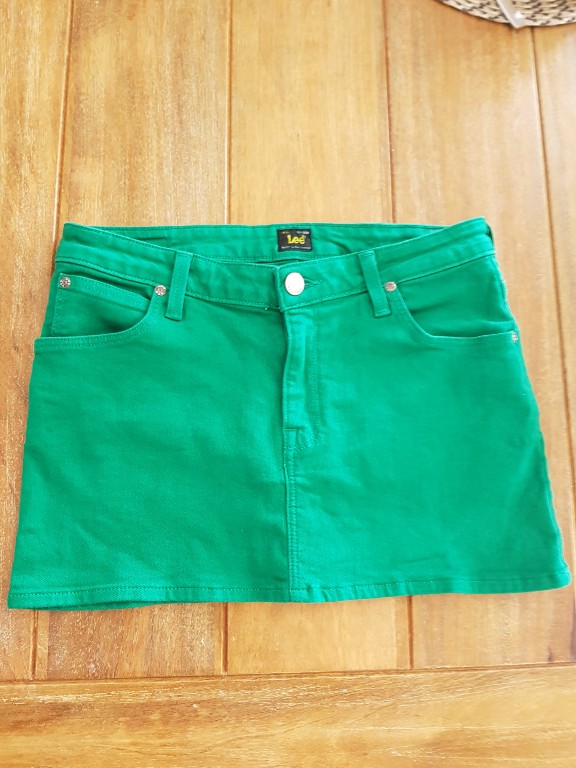 Spódnica jeansowa Lee zielona mini rozm.28