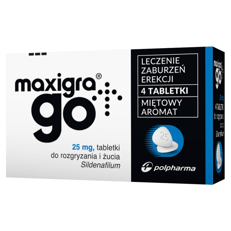 Maxigra Go 25 mg tabletki do rozgr. i żucia 4 szt.