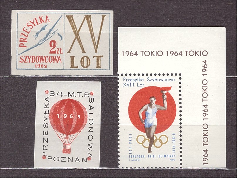 Szybowcowe i balonowe - z lat  1960 - 3 znaczki**