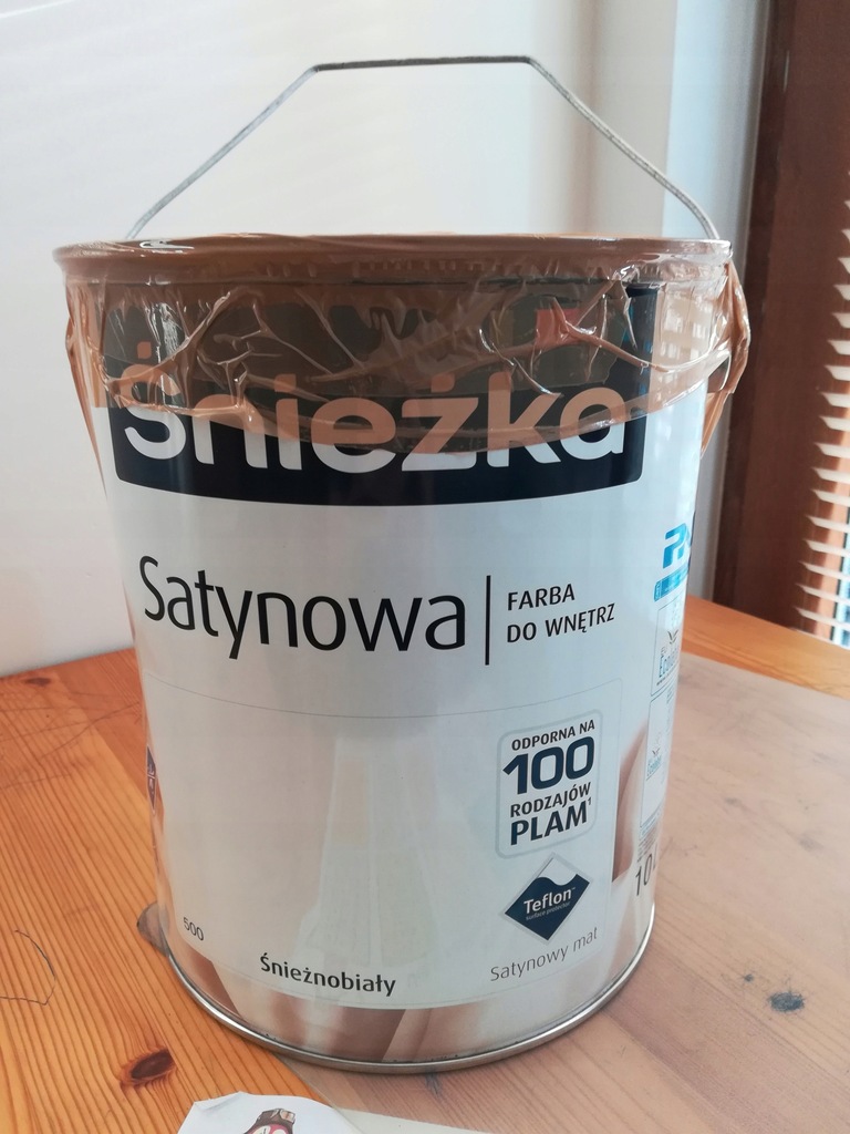 Farba Śnieżka satynowa 10L biała Teflon lateksowa