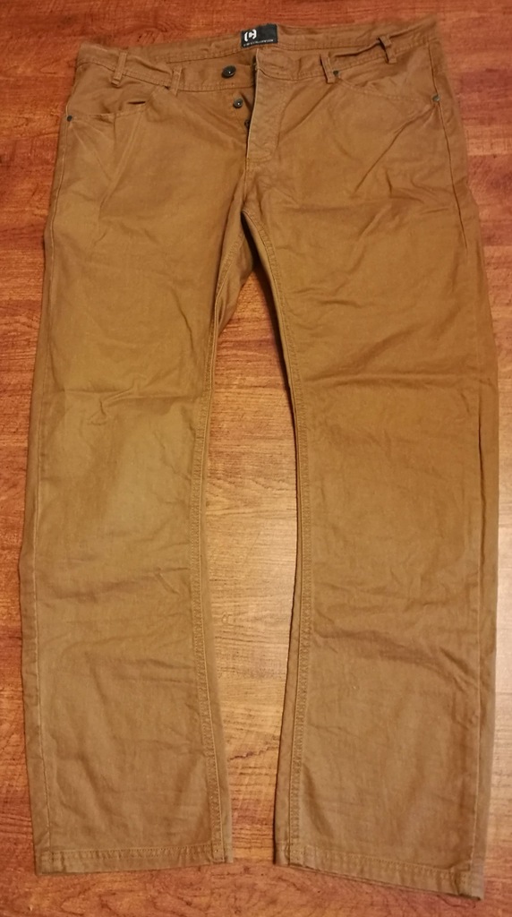 spodnie męskie CROPP W38 L34 musztard jeansy nowe