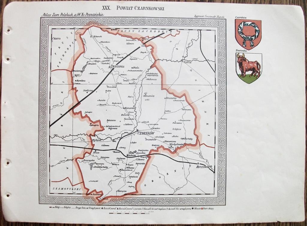 CZARNKÓW - TRZCIANKA -- stara mapa z 1911 r