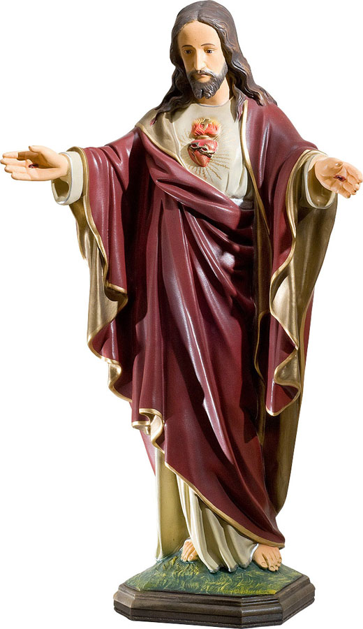 Figura z żywicy Serce Pana Jezusa - Duża 68 cm
