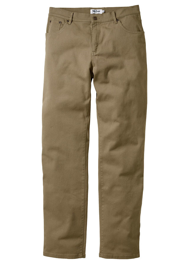 Spodnie ze stretchem Classic Fit zielony 26 973492