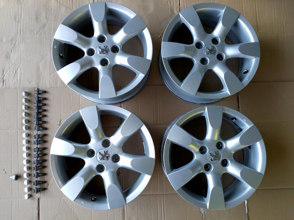 Alufelgi Peugeot 307 z kompletem orginalnych śrub