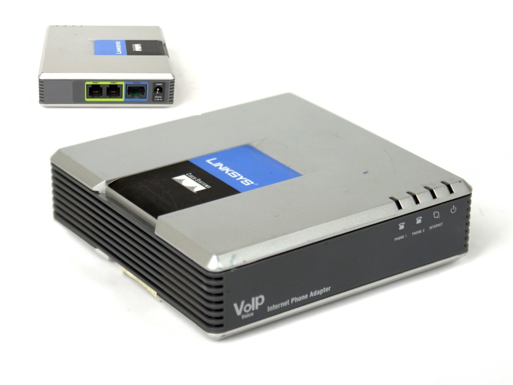 LINKSYS PAP2T VOIP PSTN Phone Adapter (SIP) with 2