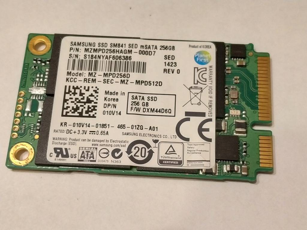 Dysk SSD mSATA SAMSUNG SM841 SED 256GB msata III 7635026392
