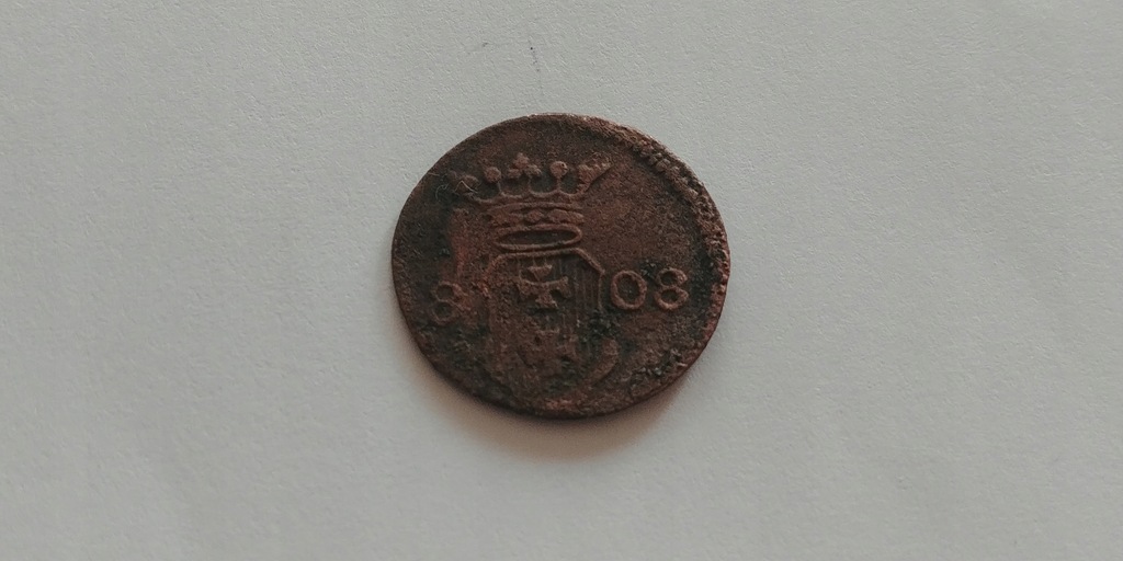 DANZIG SCHILLING 1808 M szeląg gdański