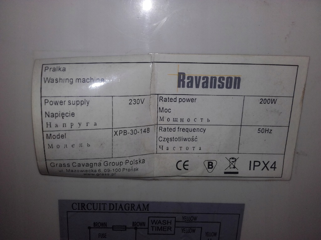 Pralka Ravanson XPB-30-148