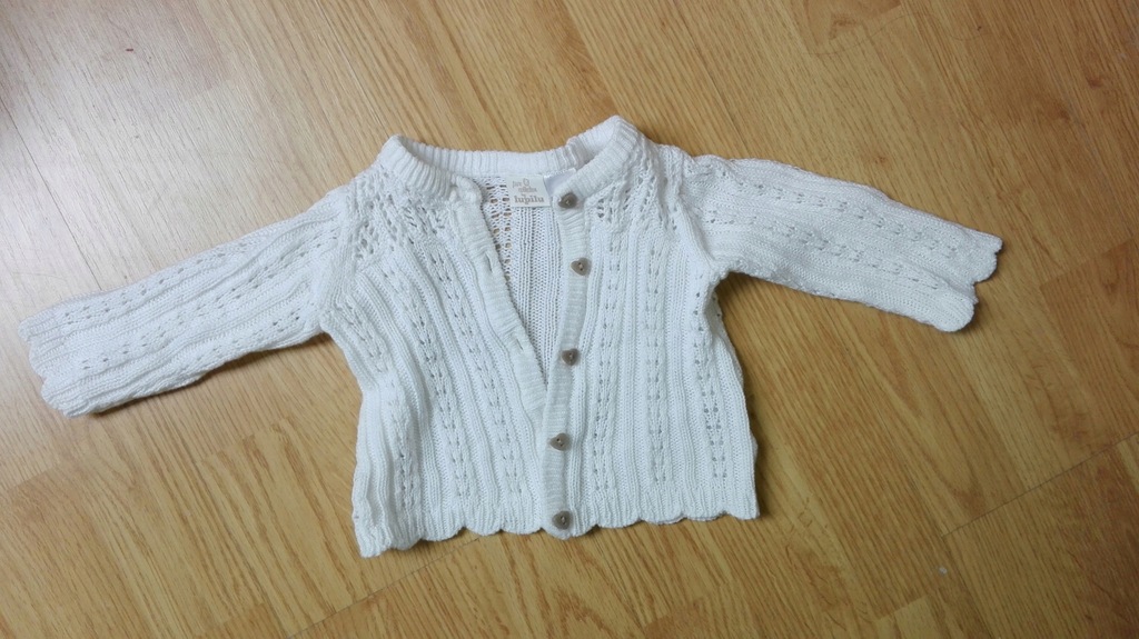 sweterek dla dziewczynki biały ażurowy r.62/68