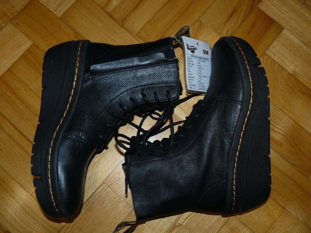 DR. MARTENS 37 BOTKI KOTURNY ZARELA NOWE BLACK 7675960437