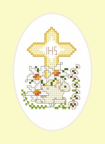 Haft-Wzór graficzny-Kartka wielkanocna- Baranek