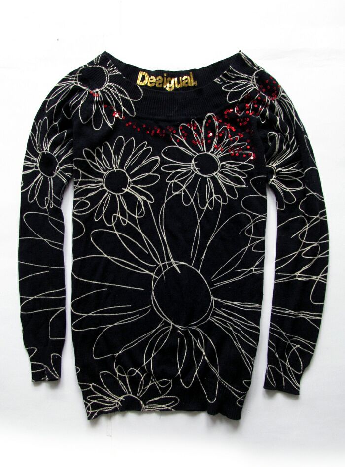 DESIGUAL * ORYGINALNAY SWETEREK W KWIATY * M