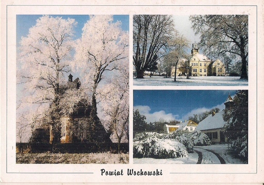 pocztówka DĘBOWA ŁĘKA Kościół OSOWA SIEŃ Pałac