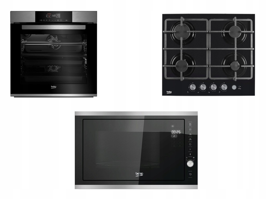 Zestaw Beko HISG64235S + BVM32401XS + MGB25333X