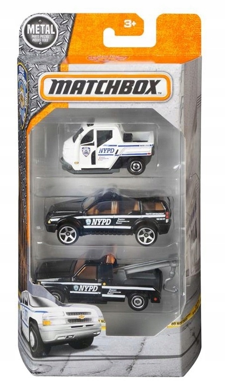 MATCHBOX Zestaw 3-ech Resoraków NYPD Policja DJY16