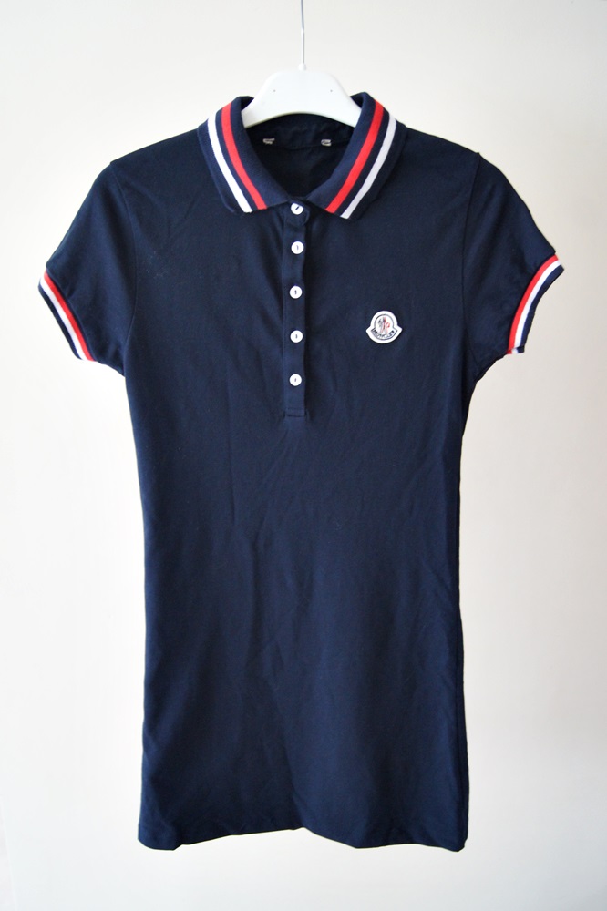 Sukienka polo MONCLER granat 140/146 BDB - 7262650217 - oficjalne archiwum  Allegro